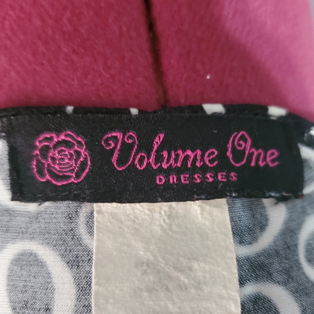 Volume One Asymmetrical Black and White Circle Dress Tie Waist Size M - Picture 5 of 6